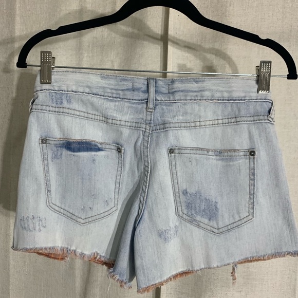 FREE PEOPLE Destroyed Denim Jean Shorts - Picture 4 of 6